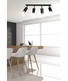 Hiro 4 Sort/Krom loftslampe - GU10, 230V, uden lyskilde