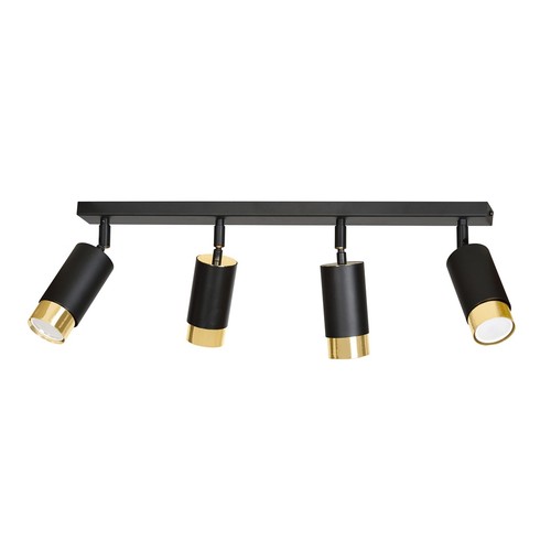 Hiro 4 Sort/Guld loftslampe - GU10, 230V, uden lyskilde