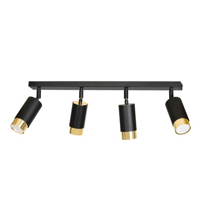 Hiro 4 Sort/Guld loftslampe - GU10, 230V, uden lyskilde