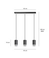 Fumiko 3 Sort/Krom pendellampe - GU10, 230V, uden lyskilde