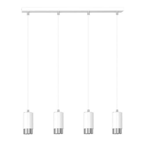 Fumiko 4 Hvid/Krom pendellampe - GU10, 230V, uden lyskilde