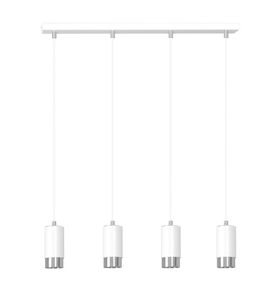 Fumiko 4 Hvid/Krom pendellampe - GU10, 230V, uden lyskilde
