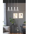 Fumiko 4 Hvid/Krom pendellampe - GU10, 230V, uden lyskilde