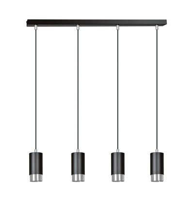 Fumiko 4 Sort/Krom pendellampe - GU10, 230V, uden lyskilde