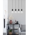 Fumiko 4 Sort/Krom pendellampe - GU10, 230V, uden lyskilde