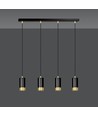 Outlet: Fumiko 4 Sort/Guld pendellampe - GU10, 230V, uden lyskilde