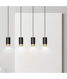 Outlet: Fumiko 4 Sort/Guld pendellampe - GU10, 230V, uden lyskilde