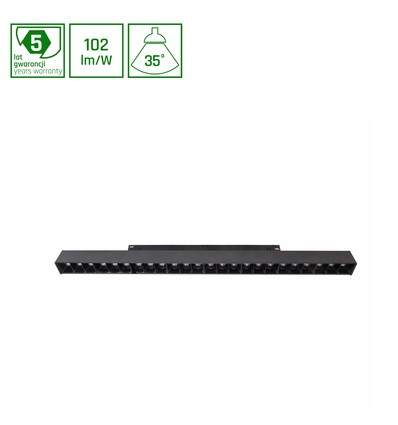 SHIFT - Grid L Skinne Lys 22W - 404x23x42mm, 35°, Sort, 2 Kredsløb.