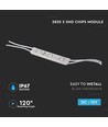3 LED modul, 1W, Rød - IP67 vandtæt, 12V, 2835 SMD, selvklæbende bagside