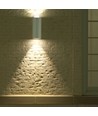 GU10 væglampe med op/ned lys - IP44 udendørs, hvid, aluminium, uden lyskilde