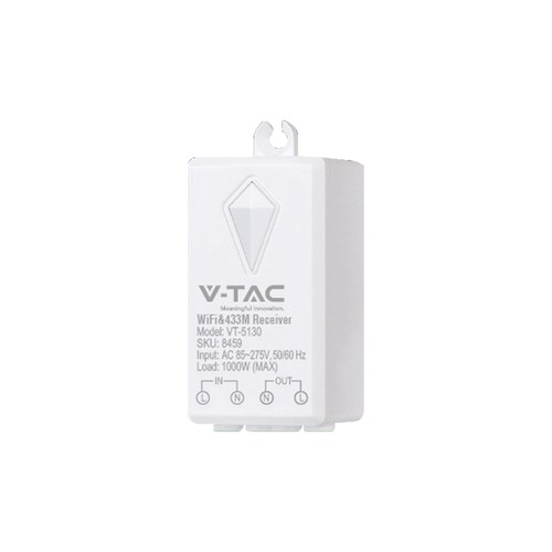 WiFi modtager til trådløse afbrydere, 1000W - Smart Home, kompatibel med Alexa/Google Home, IP20 indendørs