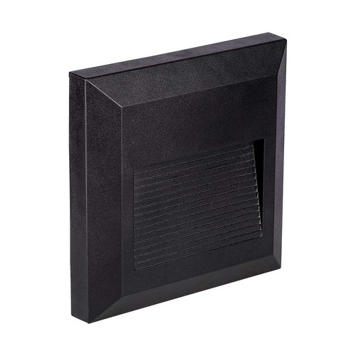 2W Trinlys - 4000K, Sort Hus, Kvadratisk