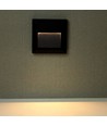 2W LED væg/trappe lampe til indbygning - IP65, kvadratisk, sort, 70lm, inde / ude