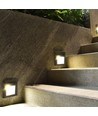 2W LED væg/trappe lampe til indbygning - IP65, kvadratisk, sort, 70lm, inde / ude