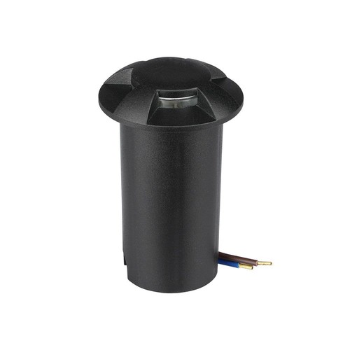 1W LED Nedgravningsspot - Lys 3000K, Sort.