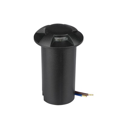1W LED Nedgravningsspot - Lys 3000K, Sort.