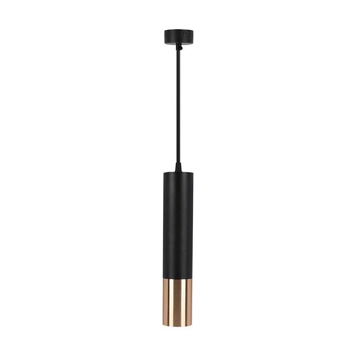 V-Tac GU10 sort/guld pendel lampe - Ø6x30cm., Hængende Pendel med GU10 fatning