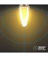 E14 2W LED Art Filament kertepære - Amber glas, 1800K, varm hvid, 65lm