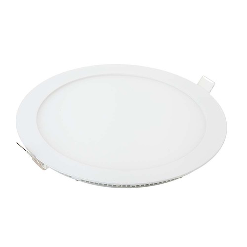 12W Ø17cm LED indbygningspanel - 6400K, Hul: Ø15,5 cm, Mål: Ø17 cm, hvid kant, flicker free