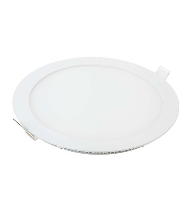 12W Ø17cm LED indbygningspanel - 6400K, Hul: Ø15,5 cm, Mål: Ø17 cm, hvid kant, flicker free