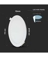 12W Ø17cm LED indbygningspanel - 6400K, Hul: Ø15,5 cm, Mål: Ø17 cm, hvid kant, flicker free