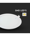 12W Ø17cm LED indbygningspanel - 6400K, Hul: Ø15,5 cm, Mål: Ø17 cm, hvid kant, flicker free