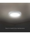 24W Ø28,8cm rundt LED panel - 110lm/W, hvid kant, bagbelyst, loftlampe