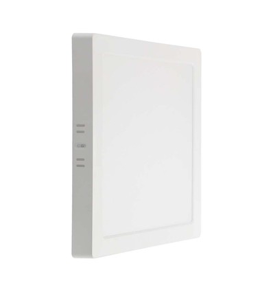 24W Panel - Bagbelyst Påbygning, 6500K, Firkantet