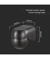 PIR Vægsensor - Fuldsort IP44 (Maks: 400W LED).