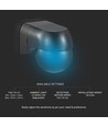 PIR Vægsensor - Fuldsort IP44 (Maks: 400W LED).