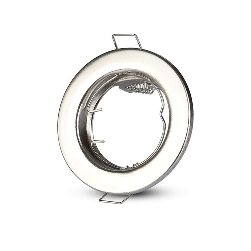 GU10 lampe - rundt, satin nikkel, 2 stk/pakke