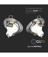 2 stk. GU10 downlight kit - Rund, satin nikkel, hul: Ø6,5 cm, mål: Ø8 cm