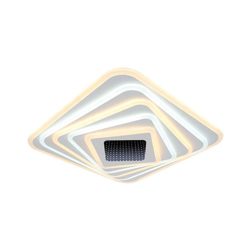 150W LED Smart Loftlampe - Dekorativ, 50x50x7cm, 3i1, Dæmpbar, Fjernbetjening