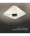 150W LED Smart loftslampe med 3D effekt - 50x50cm, CCT, dæmpbar, inkl. fjernbetjening