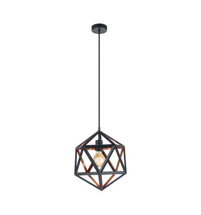 Outlet: EGLO Embleton Pendel Lampe Ø30 Til E27 I Sort/Nød