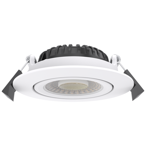 LEDlife Dim2Warm+CCT RA96, hvid indbygningsspot - Hul: Ø6,8 cm, Mål: Ø8,3 cm, 7W, hvid kant, dæmpbar, 230V