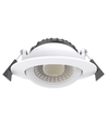 7W Indbygningsspot RA96, DimToWarm+CCT, Dæmpbar - Hul: Ø6,8 cm, Mål: Ø8,3 cm, Hvid kant
