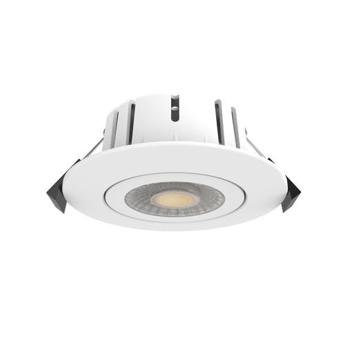 LEDlife Dim2Warm+CCT 7W hvid indbygningsspot - Roterbar, Hul: Ø6,8 cm, Mål: Ø8,3 cm, RA96, hvid kant, dæmpbar, 230V