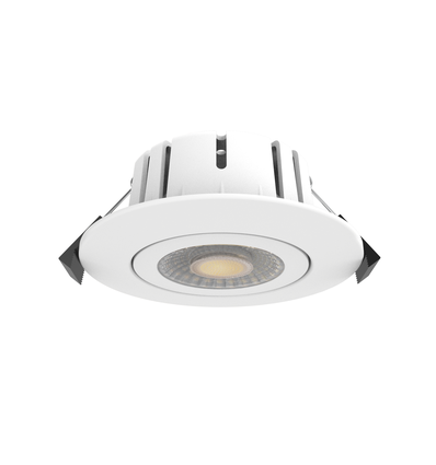 LEDlife Dim2Warm+CCT RA96 hvid indbygningsspot - Roterbar, Hul: Ø6,8 cm, Mål: Ø8,3 cm, 7W, hvid kant, dæmpbar, 230V