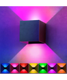 6W CUBIC RGB+CCT væglampe - IP65, Tuya Smart, sort, firkantet, op/ned, justerbar, inde / ude, inkl. lyskilde