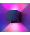 6W CUBIC RGB+CCT væglampe - IP65, Tuya Smart, sort, firkantet, op/ned, justerbar, inde / ude, inkl. lyskilde