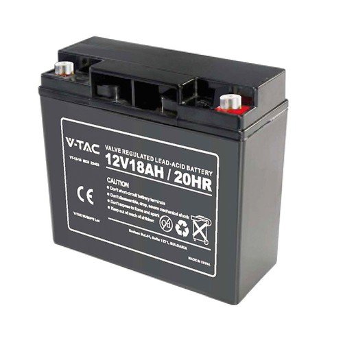 12V / 18Ah blybatteri - 180x77x167mm, M5 terminal, ABS kabinet