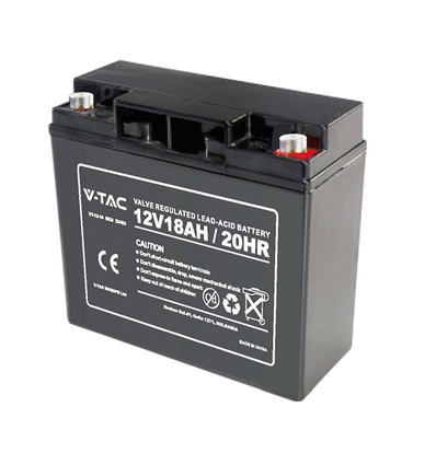 12V / 18Ah blybatteri - 180x77x167mm, M5 terminal, ABS kabinet