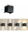 6W CUBIC væglampe - IP65, RGB+CCT, Zigbee, sort, firkantet, op/ned, justerbar, inde / ude, inkl. lyskilde