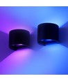 6W Væglampe - IP65, Rund, RGB + CCT Tuya, Sort, Op/ned, Justerbar, Inde / ude, Inkl. lyskilde