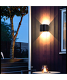 6W Væglampe, Hue kompatibel - IP65, Rund, RGB+CCT, Zigbee, sort, op/ned, justerbar, inde / ude, inkl. lyskilde