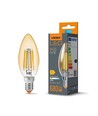C35 LED-pære 6W E14 - kultråd, ravfarvet, ekstra varm hvid, 230V, 680 lm, forbrug 6W