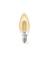 C35 LED-pære 6W E14 - kultråd, ravfarvet, ekstra varm hvid, 230V, 680 lm, forbrug 6W