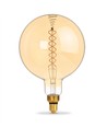 G200 LED-pære 8W E27 - kultråd, dæmpbar, spiral, ravfarvet, ekstra varm hvid, 230V, 500lm