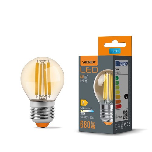 G45 LED-pære 6W E27 - kulrød, ravfarvet, ekstra varm hvid, 230V, 680lm, forbrug 6W